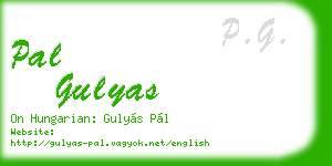 pal gulyas business card