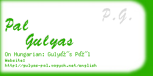 pal gulyas business card